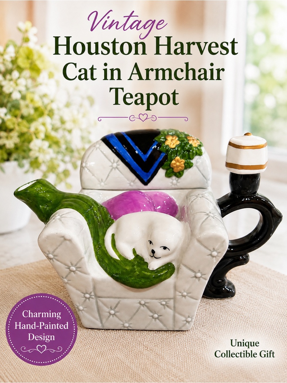 Houston Harvest Cat in Armchair Ceramic Teapot |
Whimsical Collectible